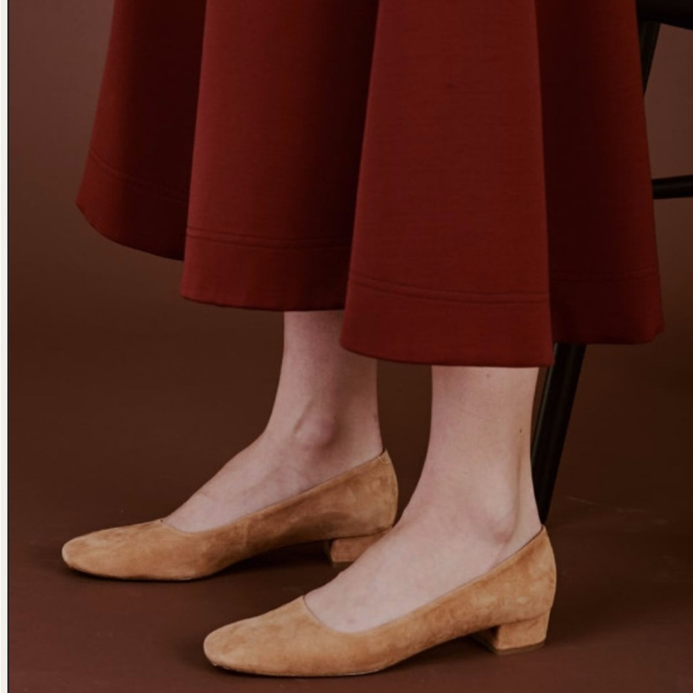BY FAR Camel Suede Loafers